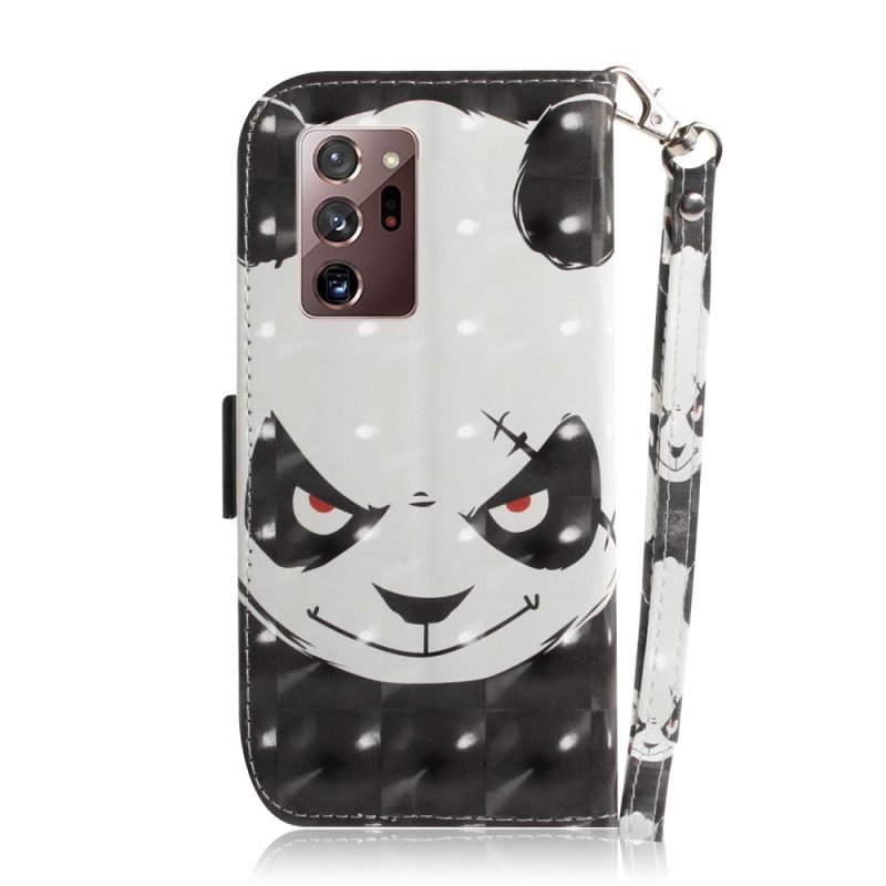 Leren Hoesje voor Samsung Galaxy Note 20 Ultra Boze Panda Met String