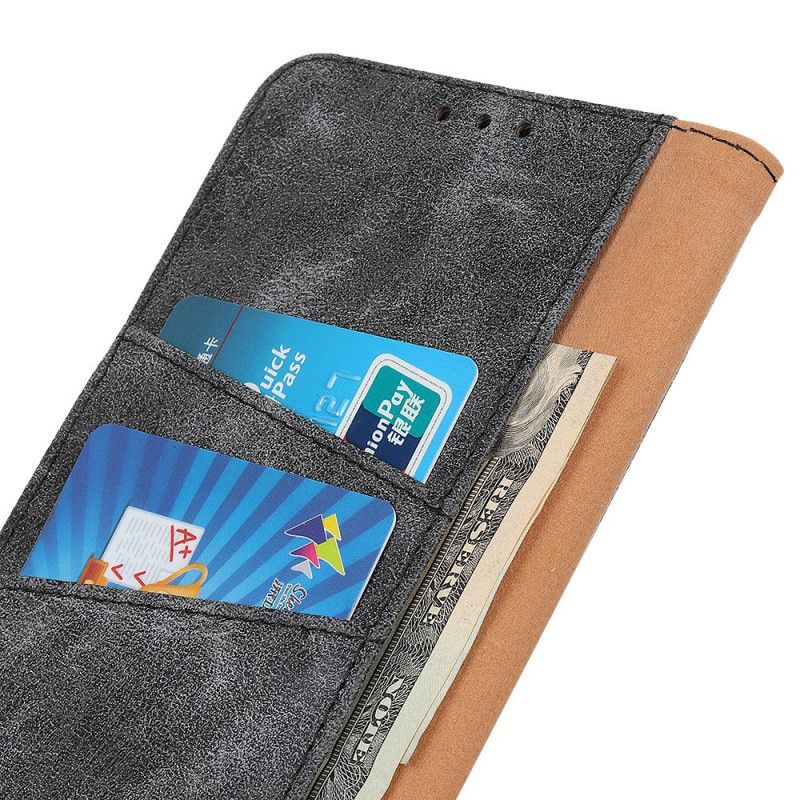 Leren Hoesje voor Samsung Galaxy Note 20 Ultra Bruin Zwart Vintage Splitleer