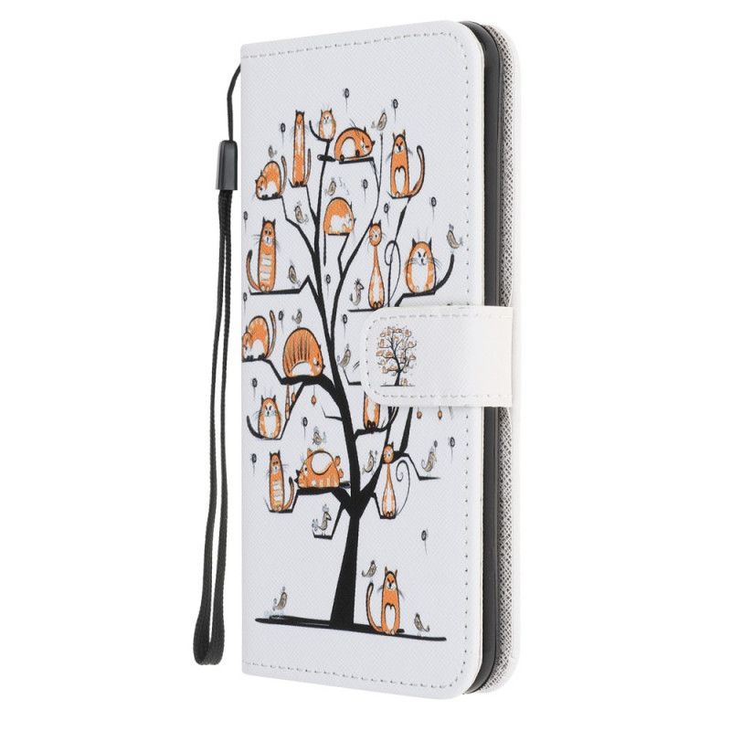 Leren Hoesje voor Samsung Galaxy Note 20 Ultra Funky String Katten