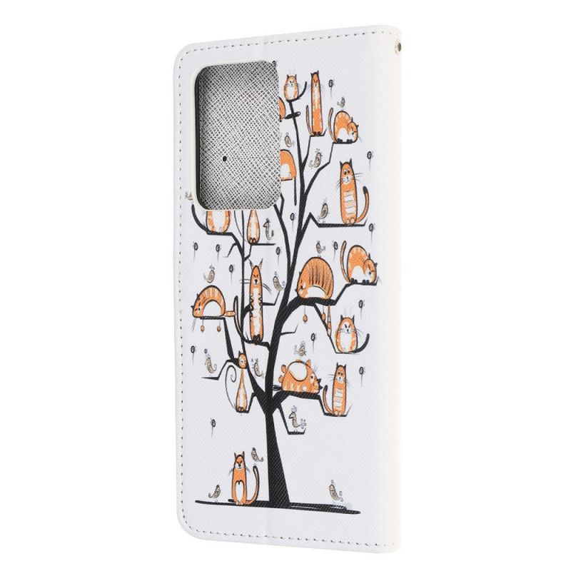 Leren Hoesje voor Samsung Galaxy Note 20 Ultra Funky String Katten