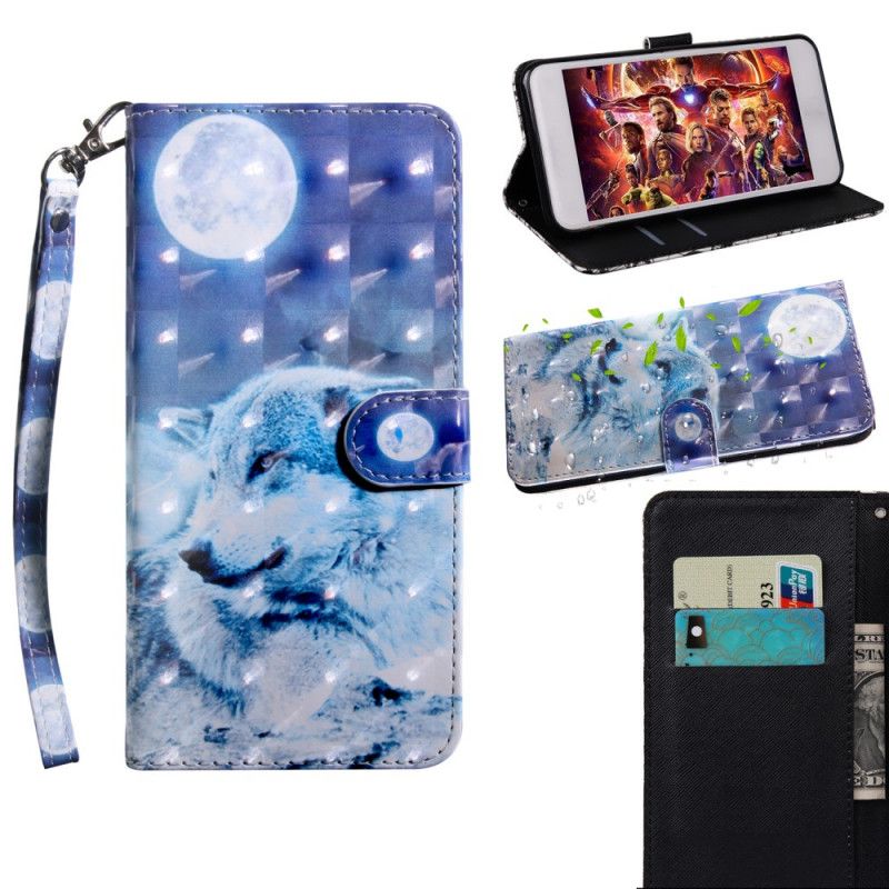 Leren Hoesje voor Samsung Galaxy Note 20 Ultra Maanlichtwolf