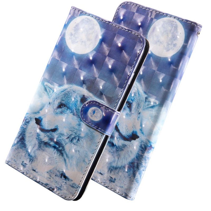 Leren Hoesje voor Samsung Galaxy Note 20 Ultra Maanlichtwolf