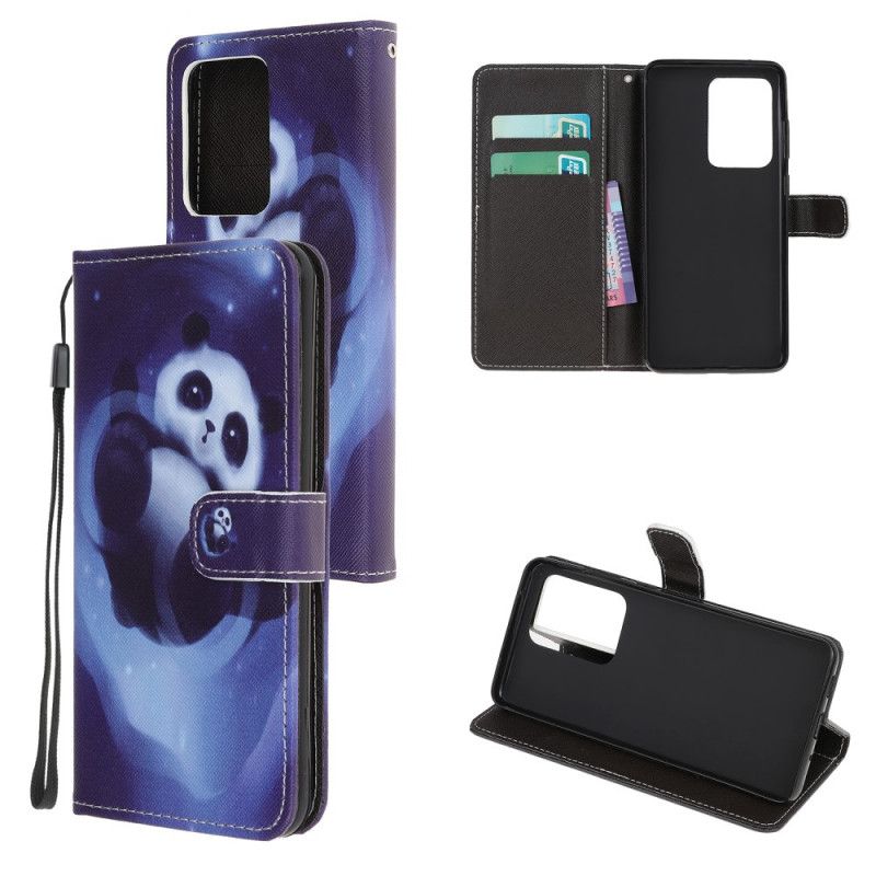 Leren Hoesje voor Samsung Galaxy Note 20 Ultra Pandaruimte Met String