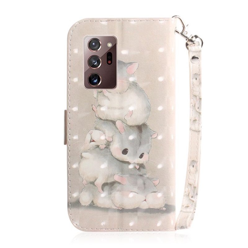 Leren Hoesje voor Samsung Galaxy Note 20 Ultra String Hamsters