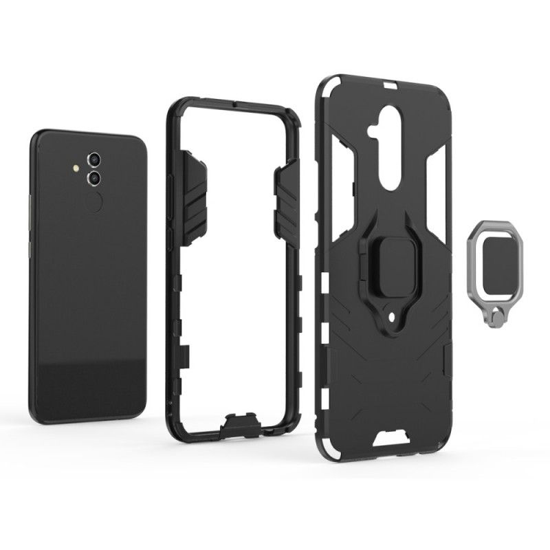 Case Hoesje Huawei Mate 20 Lite Rood Zwart Telefoonhoesje Resistente Ring