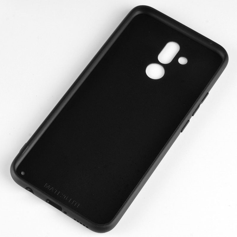 Case Hoesje Huawei Mate 20 Lite Rood Zwart Telefoonhoesje Tweekleurig Glad