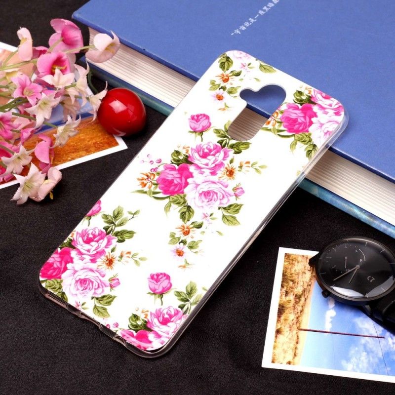 Case Hoesje Huawei Mate 20 Lite Telefoonhoesje Fluorescerende Vrijheidsbloemen