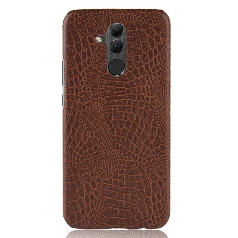 Cover Hoesje Huawei Mate 20 Lite Rood Zwart Telefoonhoesje Krokodillenhuideffect