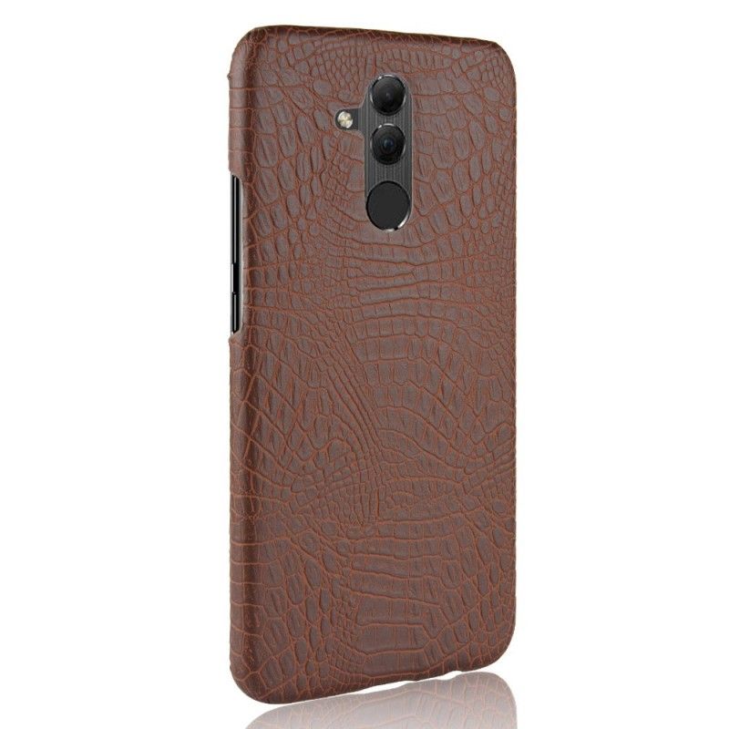 Cover Hoesje Huawei Mate 20 Lite Rood Zwart Telefoonhoesje Krokodillenhuideffect