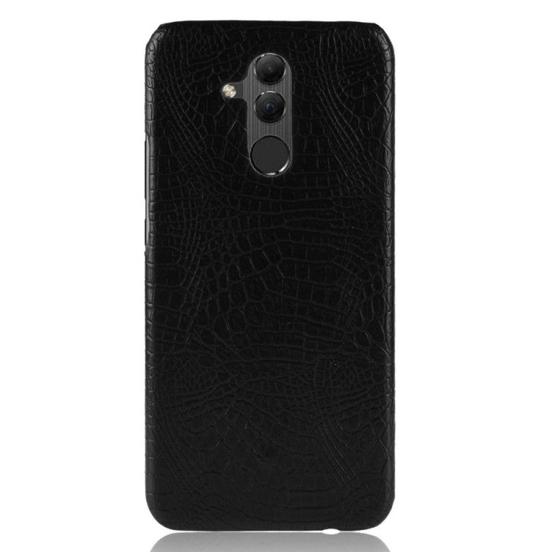 Cover Hoesje Huawei Mate 20 Lite Rood Zwart Telefoonhoesje Krokodillenhuideffect