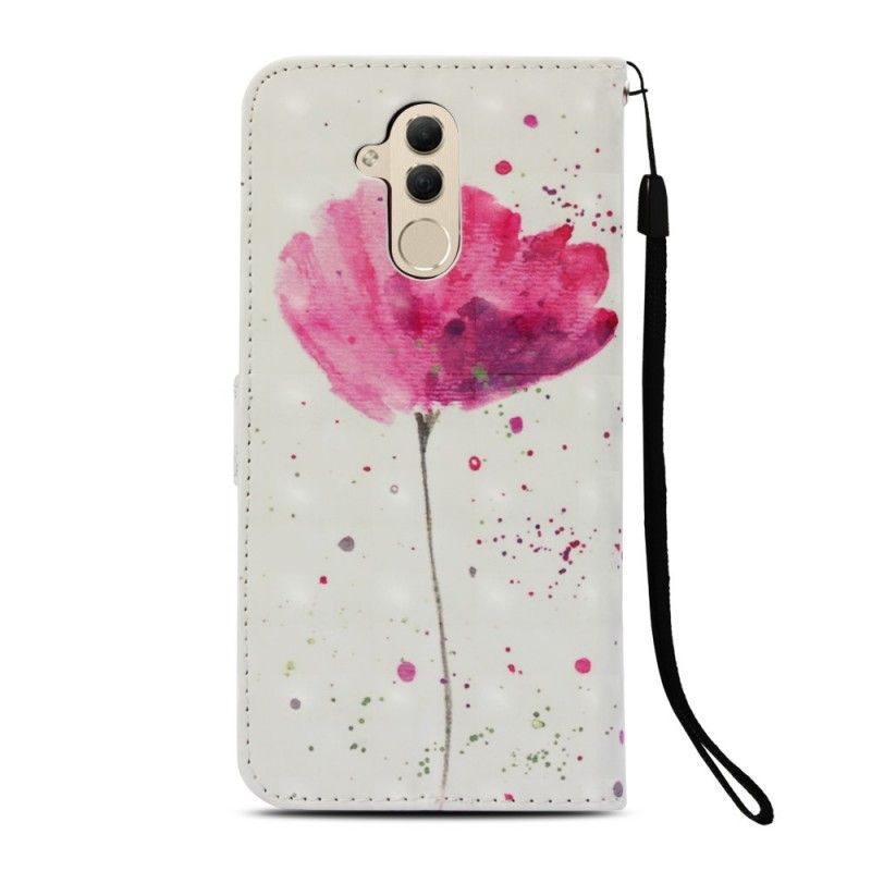 Leren Hoesje Huawei Mate 20 Lite 3D Aquarel Klaproos