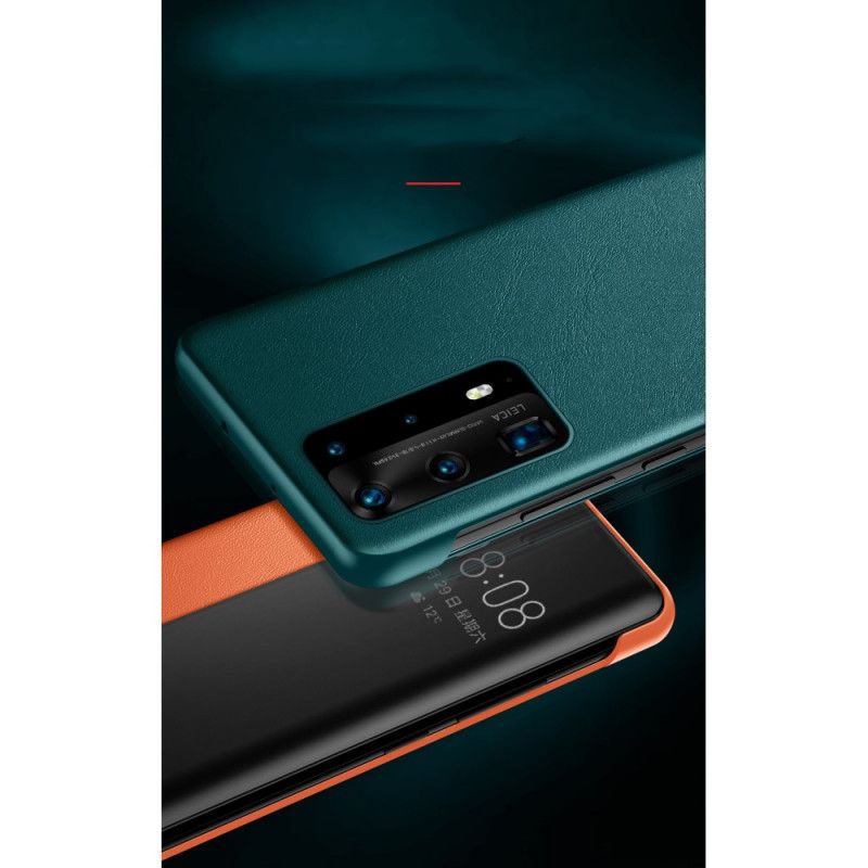 Bekijk Omslag Huawei P40 Zwart Leereffect