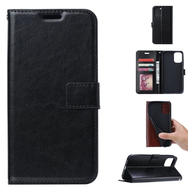 Cover Folio-hoesje Huawei P40 Bruin Zwart Telefoonhoesje Extreem Slank Leereffect