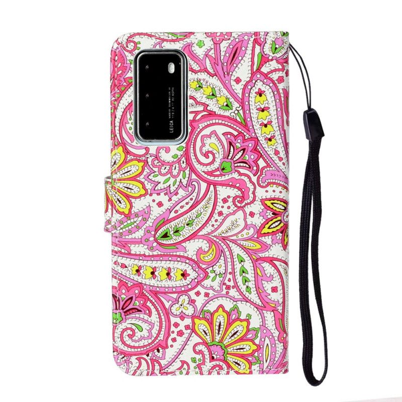 Cover Folio-hoesje Huawei P40 Telefoonhoesje Gekleurd Barok