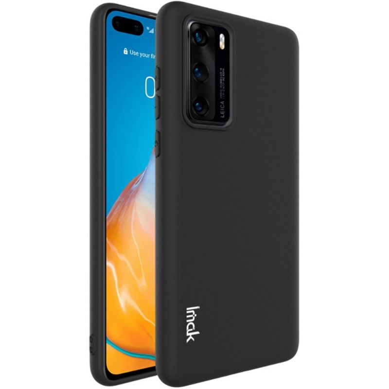 Cover Hoesje Huawei P40 Donkerblauw Zwart Telefoonhoesje Uc-1 Serie Siliconen Mat Imak