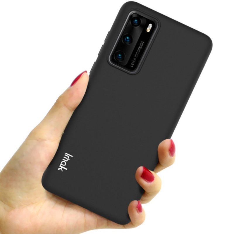 Cover Hoesje Huawei P40 Donkerblauw Zwart Telefoonhoesje Uc-1 Serie Siliconen Mat Imak