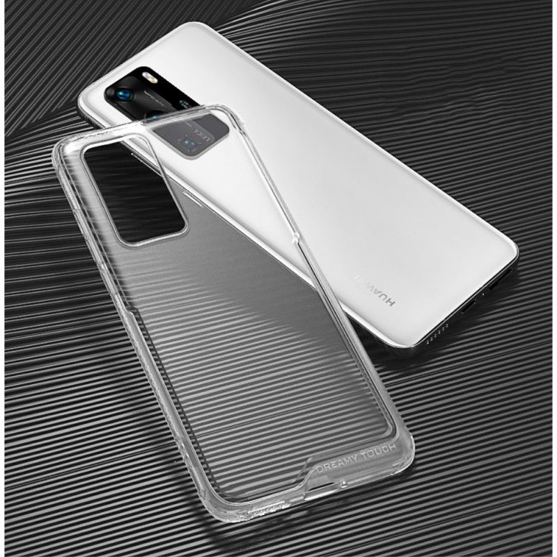 Cover Hoesje Huawei P40 Grijs Zwart Telefoonhoesje Hybride Leeu Afgeschuinde Randen