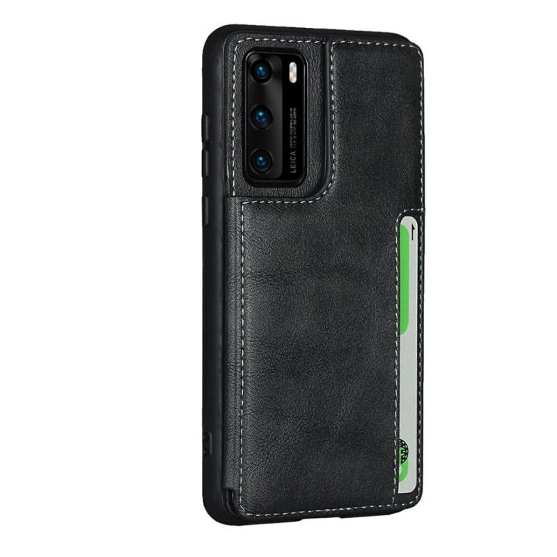 Cover Hoesje Huawei P40 Grijs Zwart Telefoonhoesje Kaarthoudersteun En Lanyard