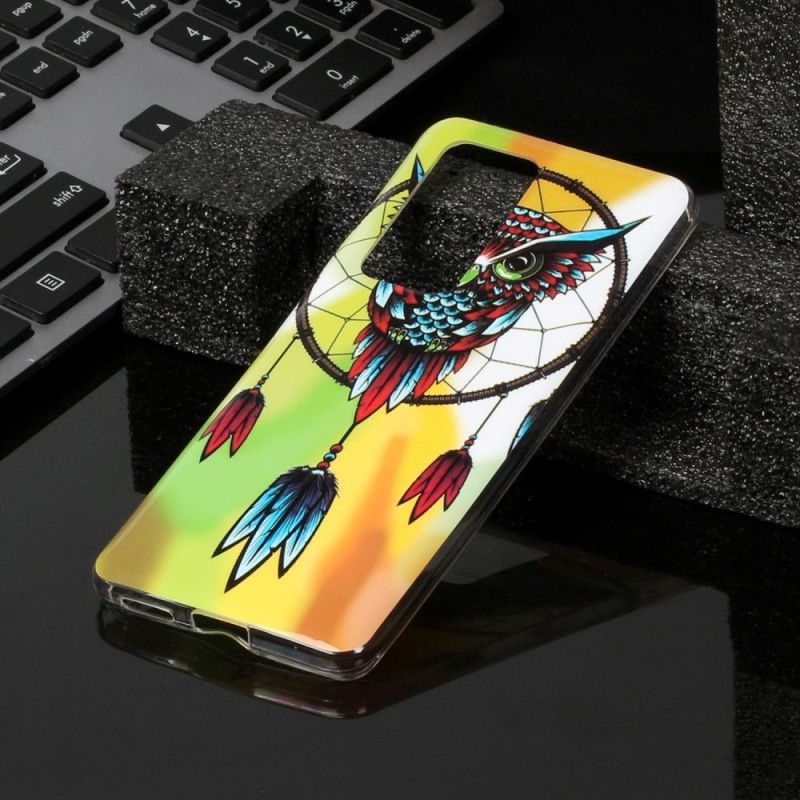 Cover Hoesje Huawei P40 Telefoonhoesje Fluorescerende Uil Dromenvanger