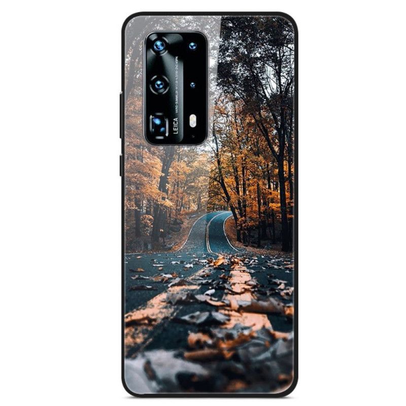 Cover Hoesje Huawei P40 Telefoonhoesje Weg Naar Geluk Gehard Glas