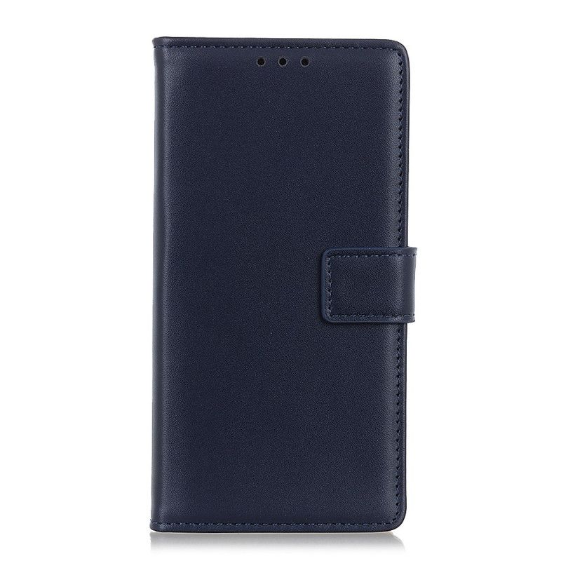 Flip Case Leren Huawei P40 Donkerblauw Zwart Eenvoudig Kunstleer