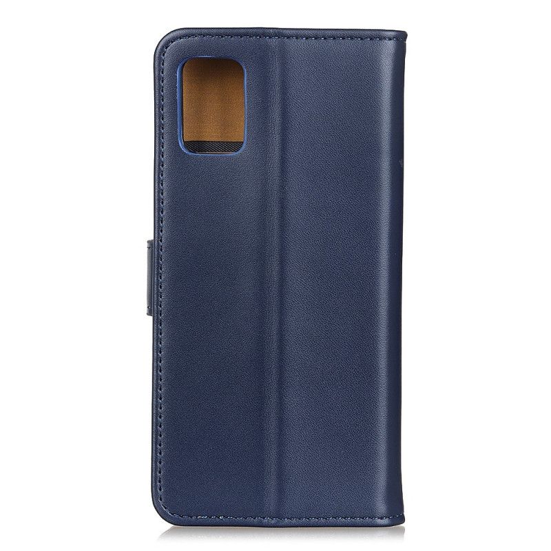 Flip Case Leren Huawei P40 Donkerblauw Zwart Eenvoudig Kunstleer