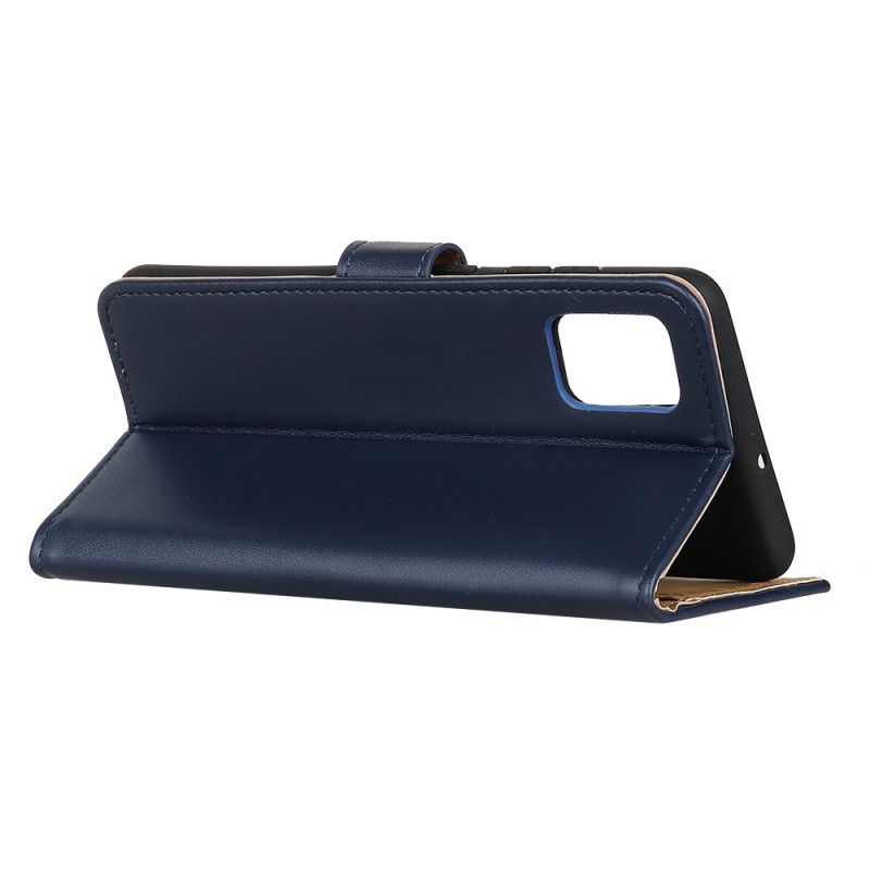 Flip Case Leren Huawei P40 Donkerblauw Zwart Eenvoudig Kunstleer