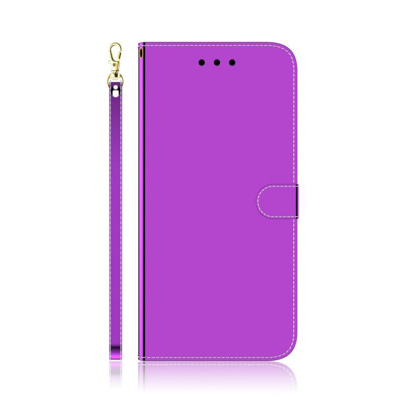 Flip Case Leren Huawei P40 Magenta Spiegelkap Van Imitatieleer