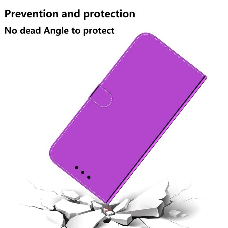 Flip Case Leren Huawei P40 Magenta Spiegelkap Van Imitatieleer