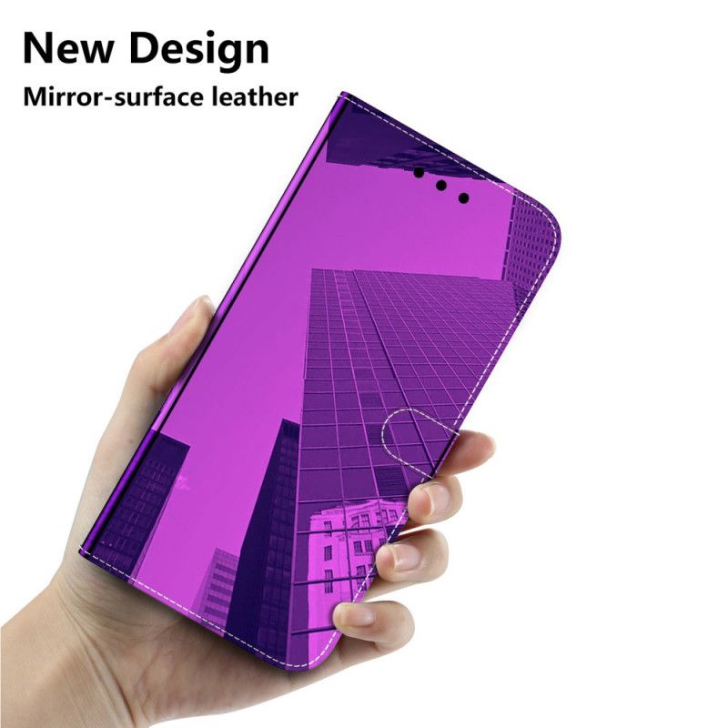 Flip Case Leren Huawei P40 Magenta Spiegelkap Van Imitatieleer