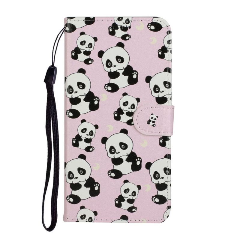 Flip Case Leren Huawei P40 Meerdere Panda'S