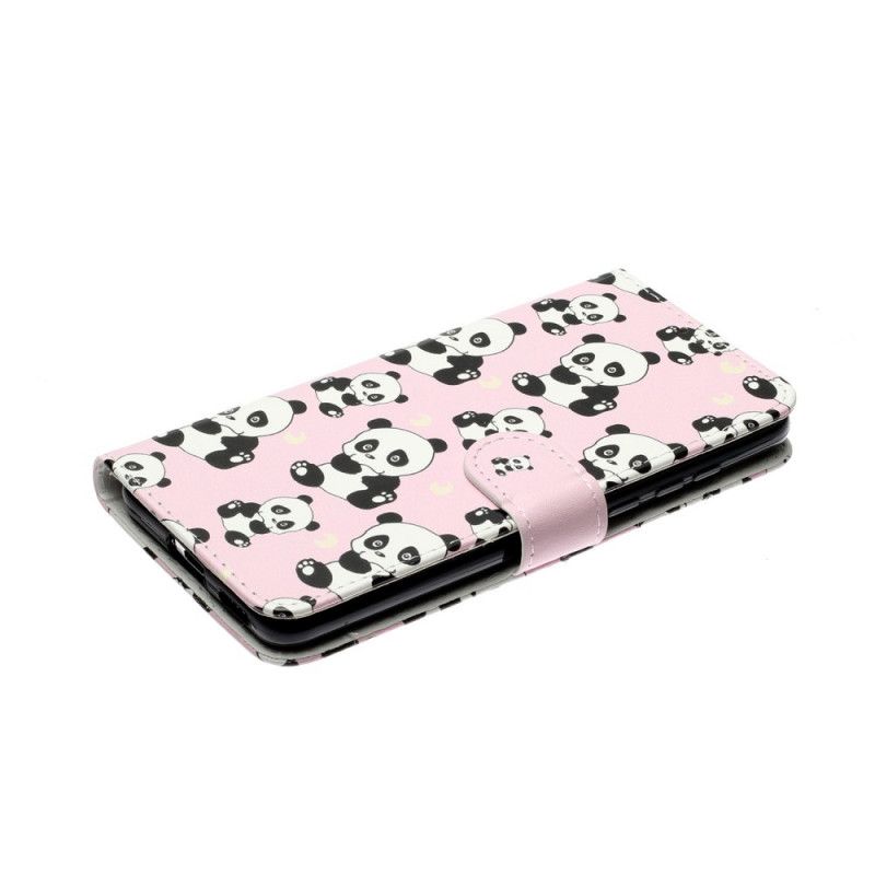 Flip Case Leren Huawei P40 Meerdere Panda'S