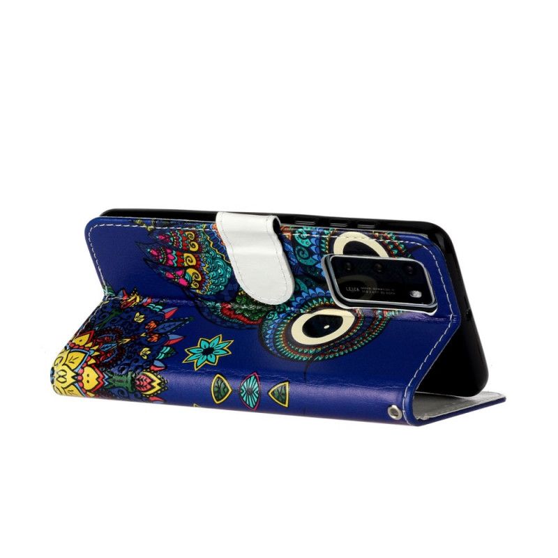 Flip Case Leren Huawei P40 Uil In Mandala