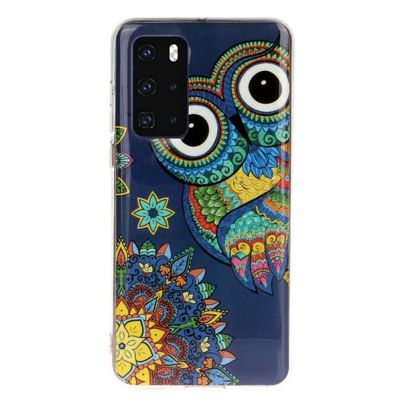 Hoesje Huawei P40 Fluorescerende Mandala-Uil