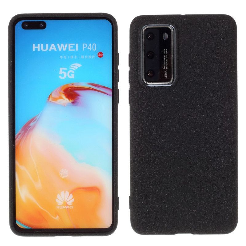 Hoesje Huawei P40 Grijs Zwart Matte Glitter