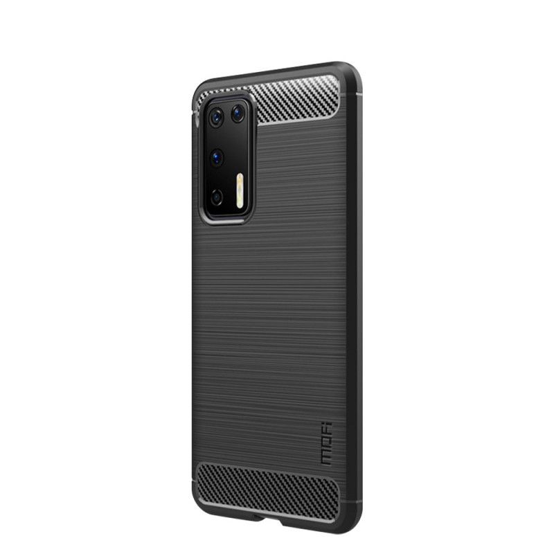 Hoesje Huawei P40 Grijs Zwart Mofi Geborsteld Koolstofvezel