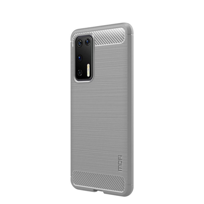 Hoesje Huawei P40 Grijs Zwart Mofi Geborsteld Koolstofvezel