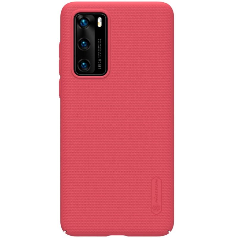 Hoesje Huawei P40 Rood Zwart Stijve Frosted Nillkin