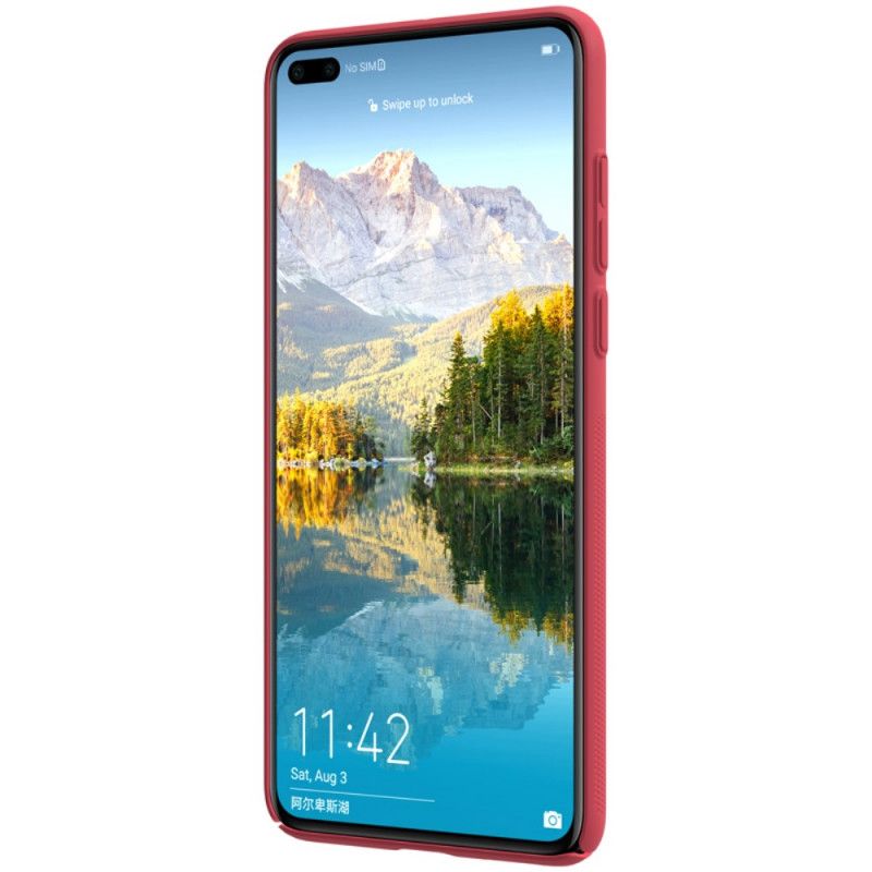 Hoesje Huawei P40 Rood Zwart Stijve Frosted Nillkin