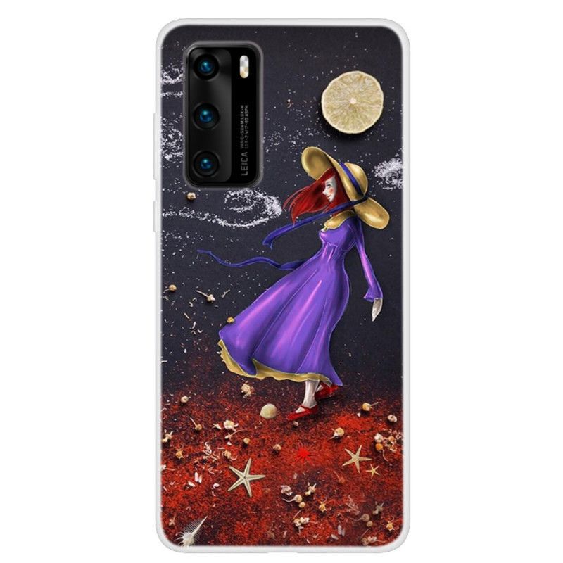 Hoesje Huawei P40 Vrouw In De Zee