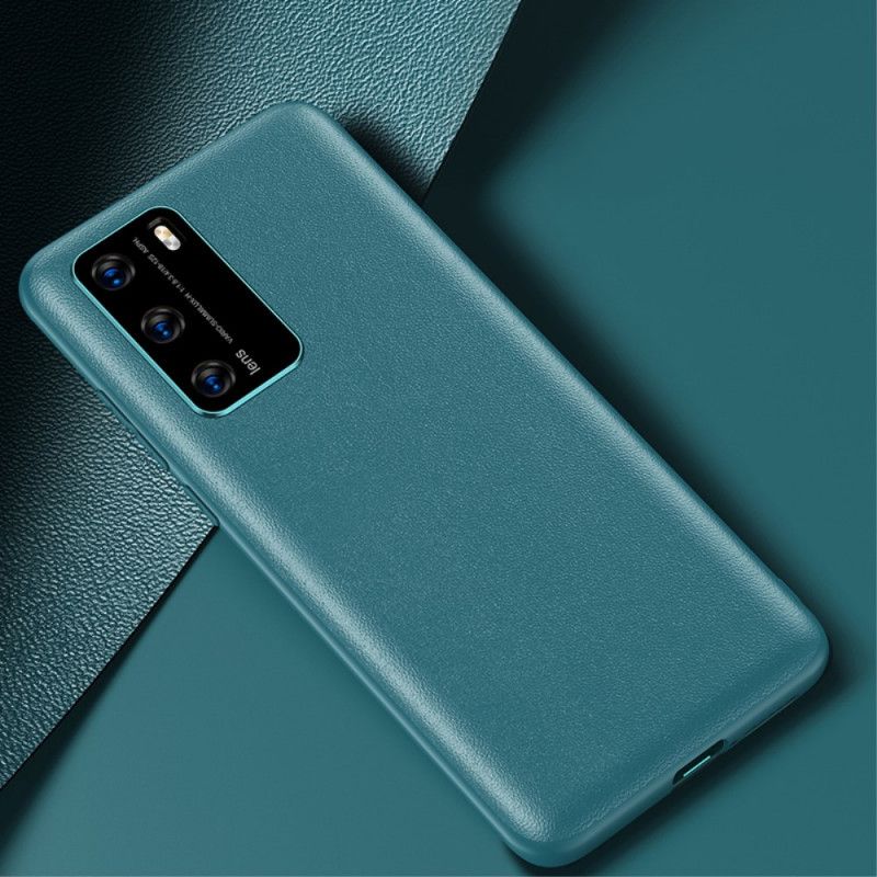 Hoesje Huawei P40 Zwart Kleur Leerstijl