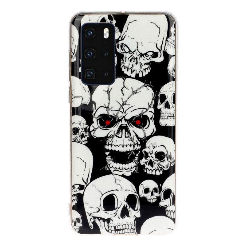 Hoesje voor Huawei P40 Aandacht Fluorescerende Schedels