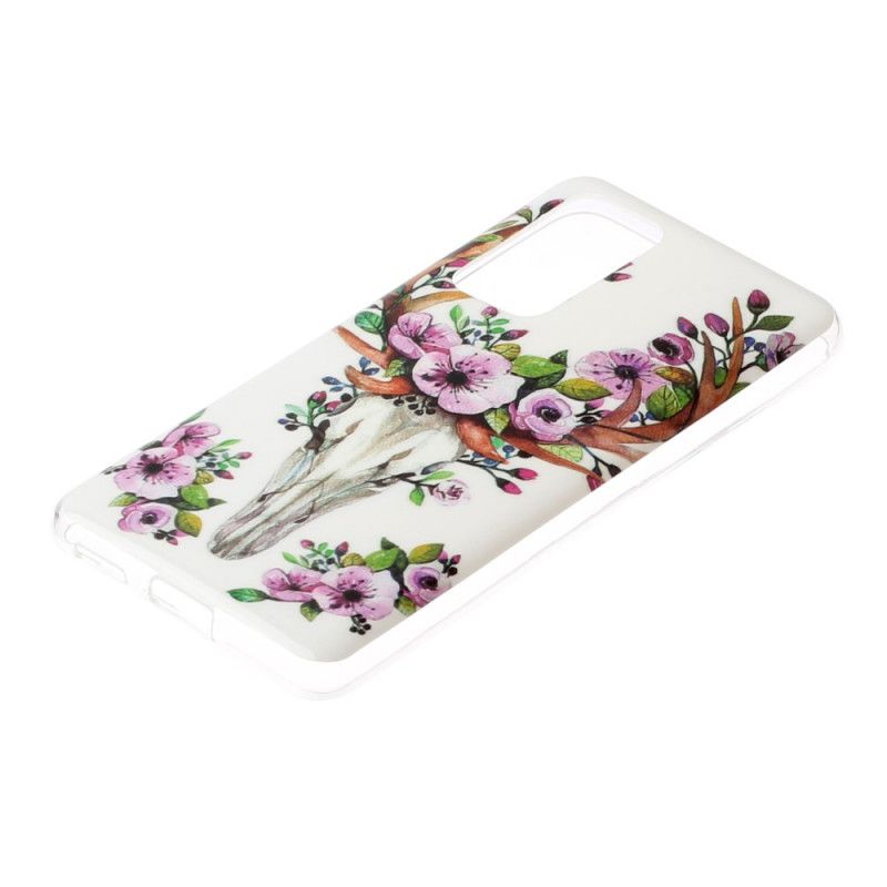 Hoesje voor Huawei P40 Eland Met Fluorescerende Bloemen