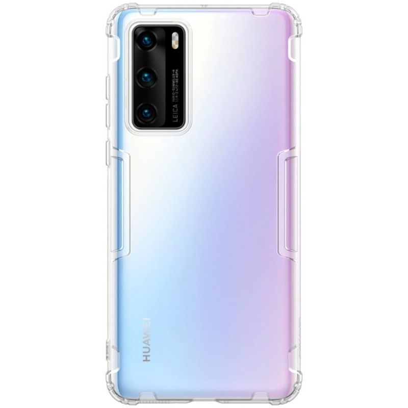 Hoesje voor Huawei P40 Grijs Wit Versterkt Transparant Nillkin