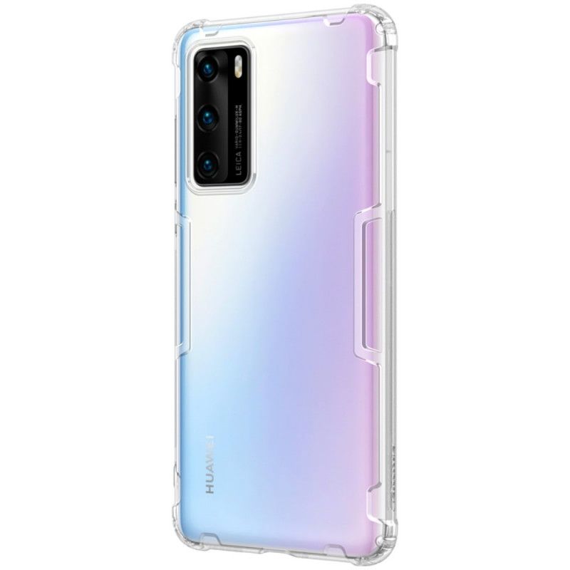 Hoesje voor Huawei P40 Grijs Wit Versterkt Transparant Nillkin