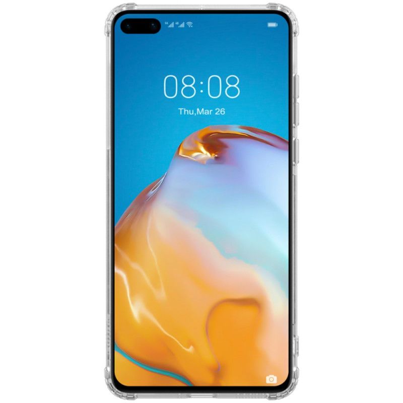 Hoesje voor Huawei P40 Grijs Wit Versterkt Transparant Nillkin