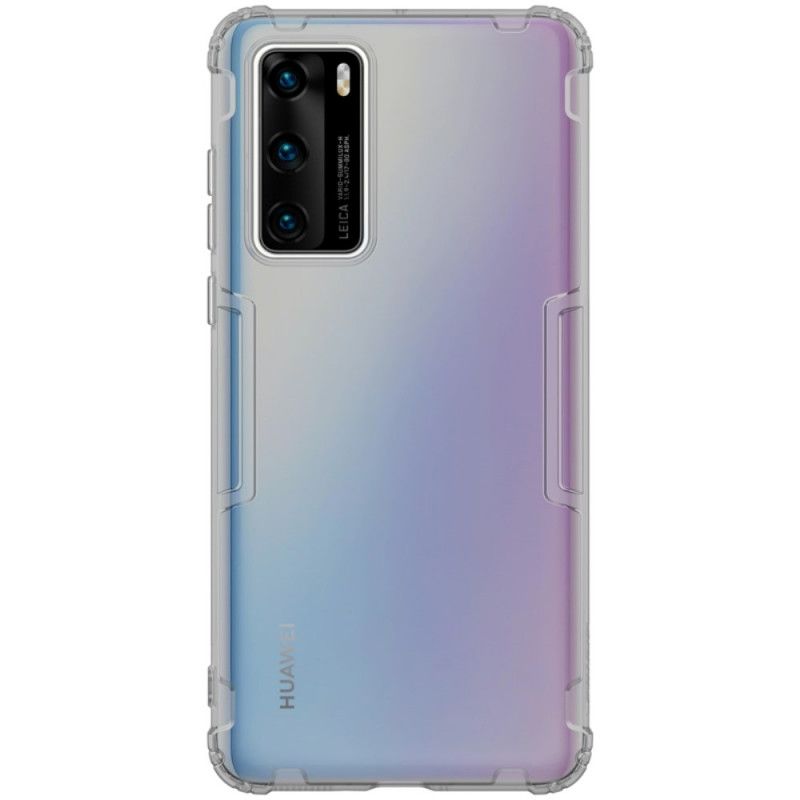 Hoesje voor Huawei P40 Grijs Wit Versterkt Transparant Nillkin