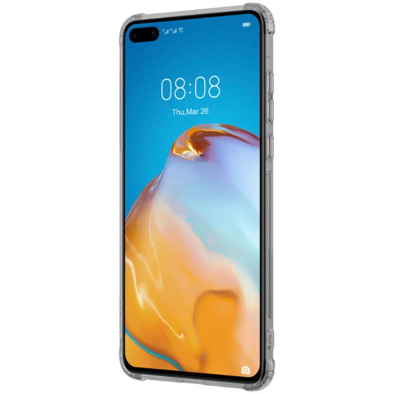 Hoesje voor Huawei P40 Grijs Wit Versterkt Transparant Nillkin