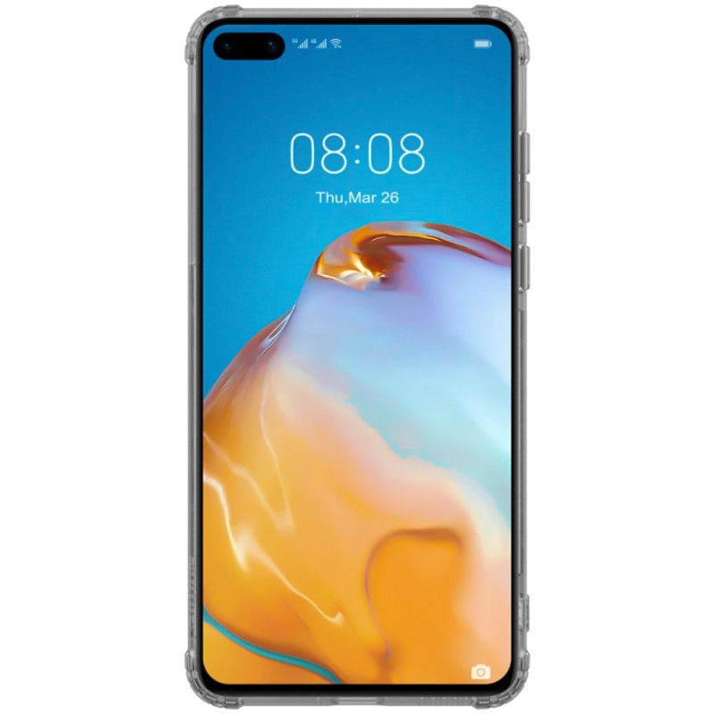 Hoesje voor Huawei P40 Grijs Wit Versterkt Transparant Nillkin