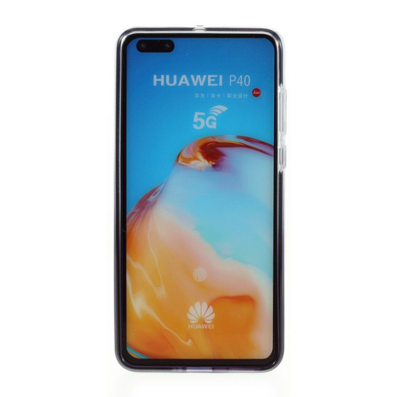 Hoesje voor Huawei P40 Magenta Zwart Verloop Glitter